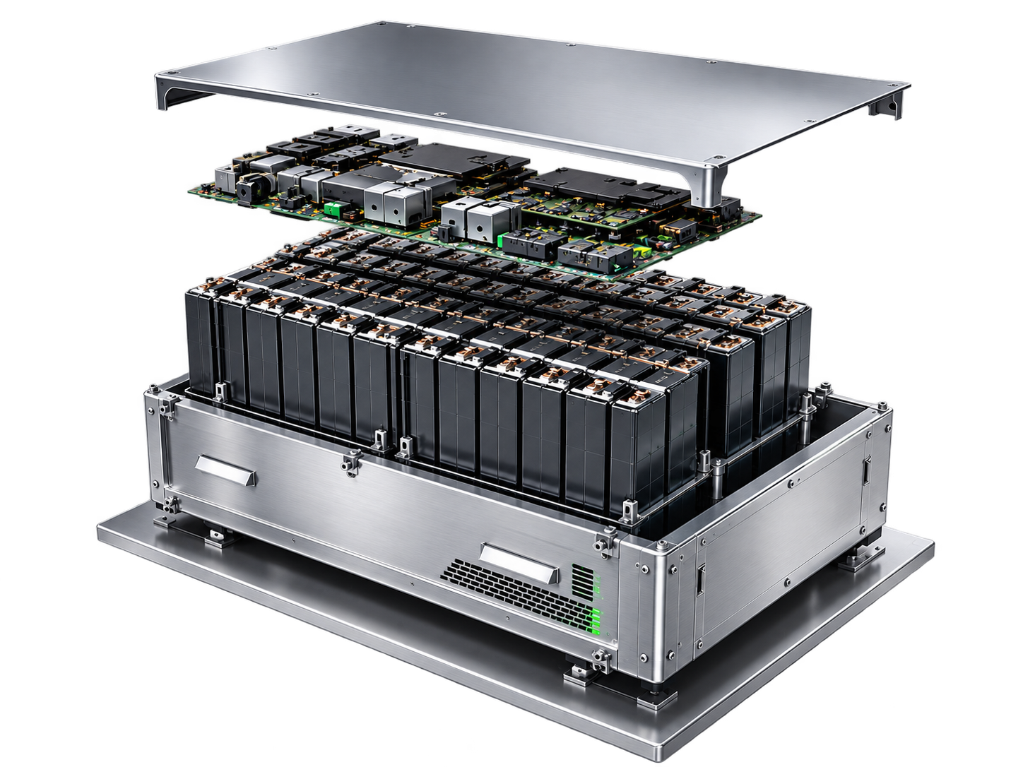 Exploded SolaCell Volt industrial battery architecture